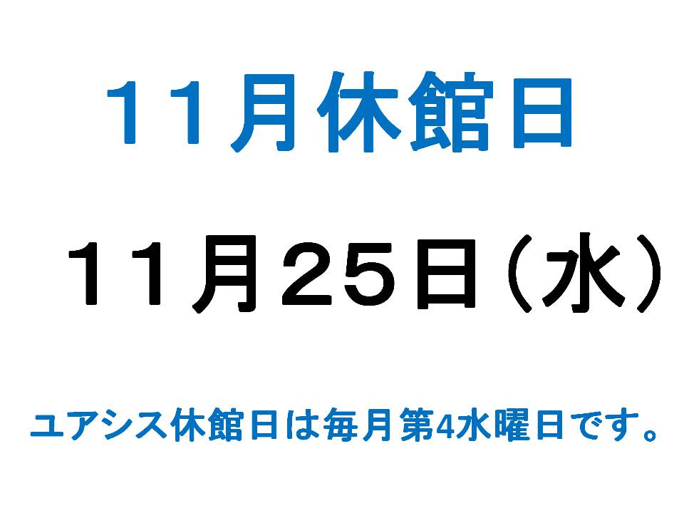 11月休館日案内