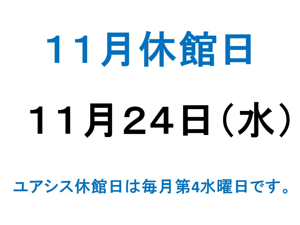 11月休館日案内