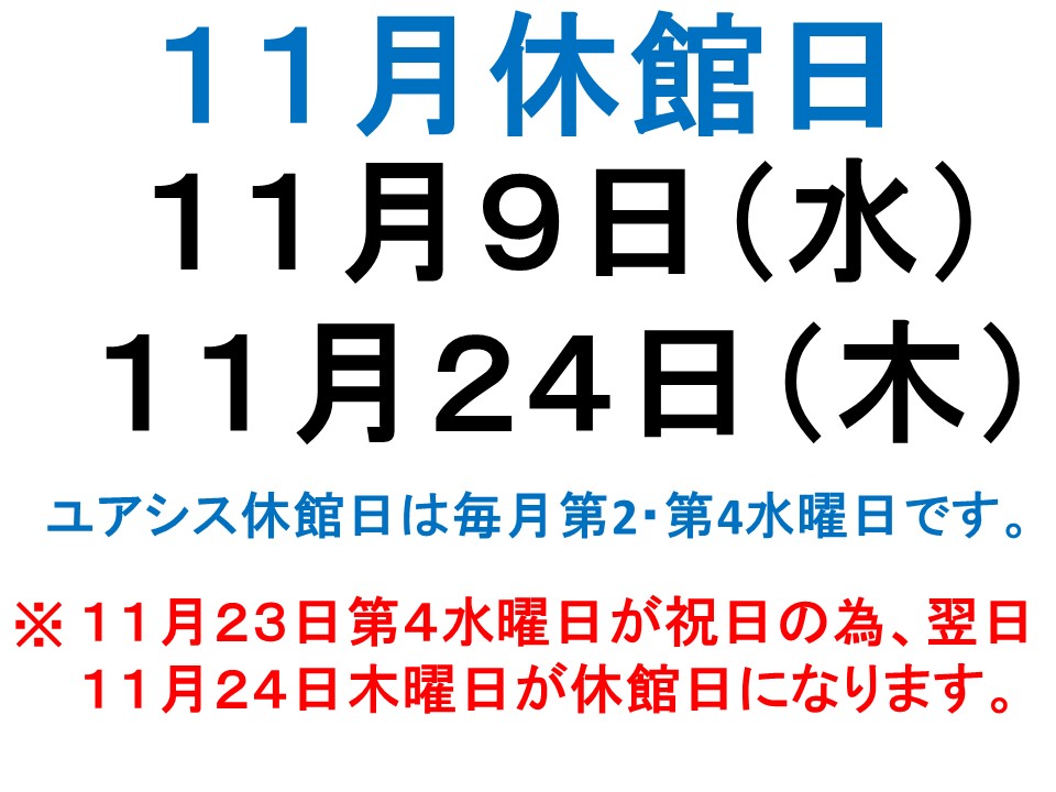 11月休館日案内